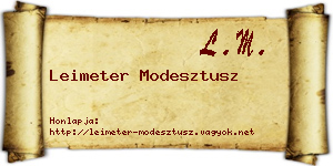 Leimeter Modesztusz névjegykártya